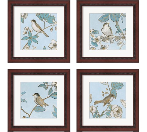 Toile Birds 4 Piece Framed Art Print Set by Emily Adams