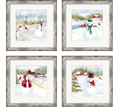 Snowman Christmas 4 Piece Framed Art Print Set by Tara Reed