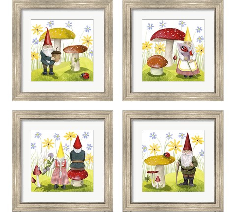 Gnome Neighbors 4 Piece Framed Art Print Set by Grace Popp