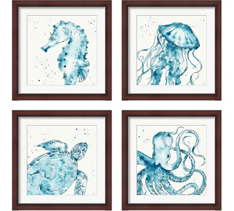 Deep Sea 4 Piece Framed Art Print Set by Anne Tavoletti