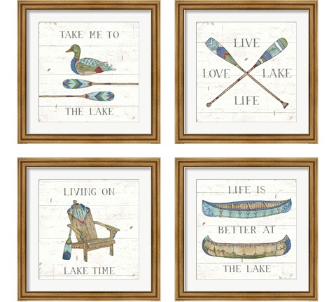 Lake Sketches 4 Piece Framed Art Print Set by Daphne Brissonnet