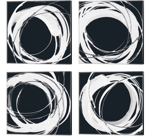 Gilded Enso BW 4 Piece Canvas Print Set by Chris Paschke