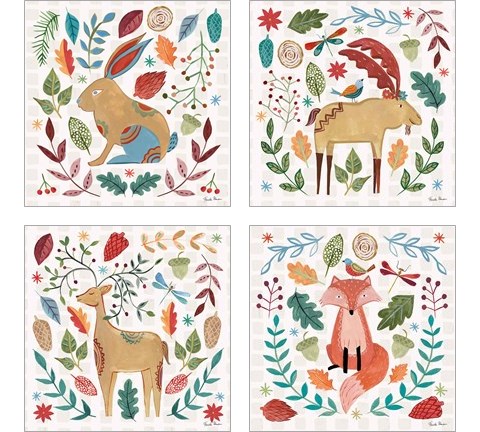 Whimsical Woodland 4 Piece Art Print Set by Farida Zaman