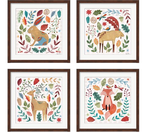 Whimsical Woodland 4 Piece Framed Art Print Set by Farida Zaman