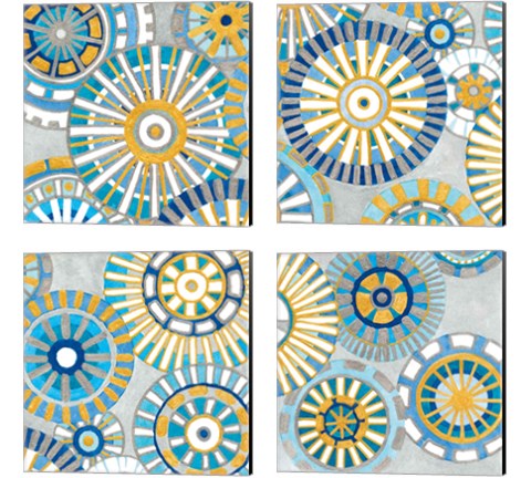 Circle Delight 4 Piece Canvas Print Set by Debbie Banks