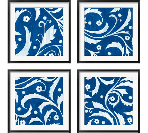 Tangled In Blue 4 Piece Framed Art Print Set by Hope Smith