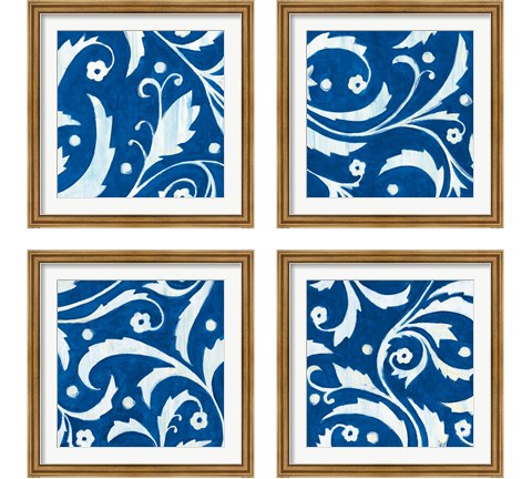 Tangled In Blue 4 Piece Framed Art Print Set by Hope Smith