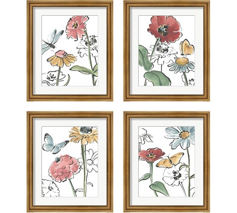 Boho Florals 4 Piece Framed Art Print Set by June Erica Vess