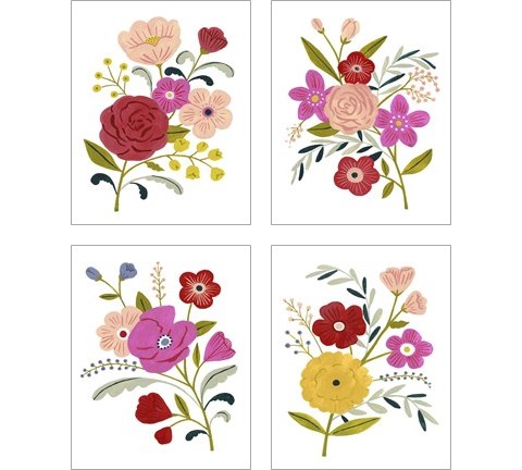 Simple Flora 4 Piece Art Print Set by Victoria Borges