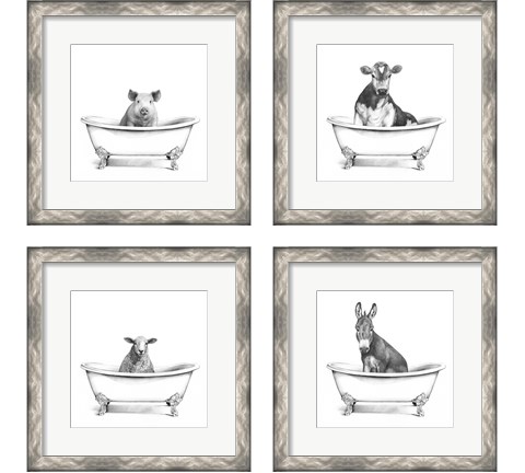 Clawfoot Critter 4 Piece Framed Art Print Set by Victoria Borges