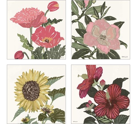 Floral Study 4 Piece Art Print Set by Stellar Design Studio