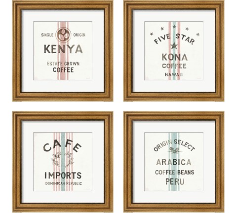 Wake Me Up Coffee Sack 4 Piece Framed Art Print Set by Danhui Nai