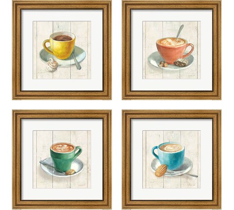 Wake Me Up Coffee 4 Piece Framed Art Print Set by Danhui Nai