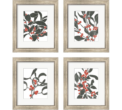 Colorblock Berry Branch 4 Piece Framed Art Print Set by Emma Scarvey