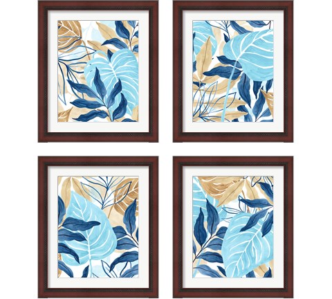 Blue Jungle 4 Piece Framed Art Print Set by June Erica Vess