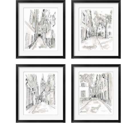 European City Sketch 4 Piece Framed Art Print Set by June Erica Vess