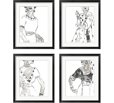 Fashion Plate Power 4 Piece Framed Art Print Set by June Erica Vess