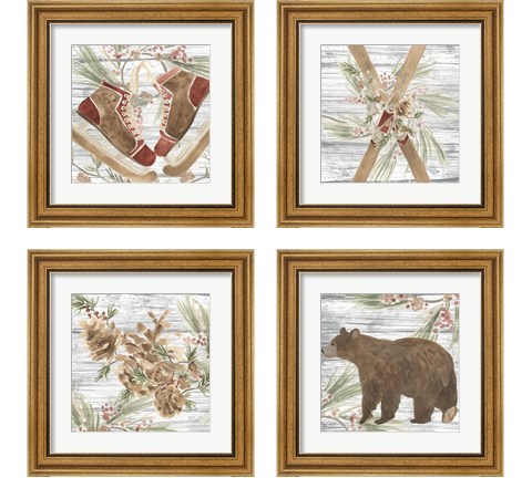 Pinecone Lodge 4 Piece Framed Art Print Set by June Erica Vess