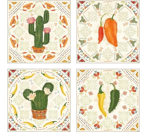 Tex Mex Fiesta 4 Piece Art Print Set by Veronique Charron