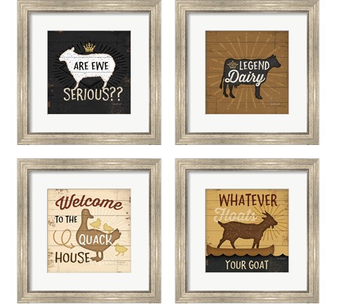 Are Ewe Serious 4 Piece Framed Art Print Set by Jennifer Pugh