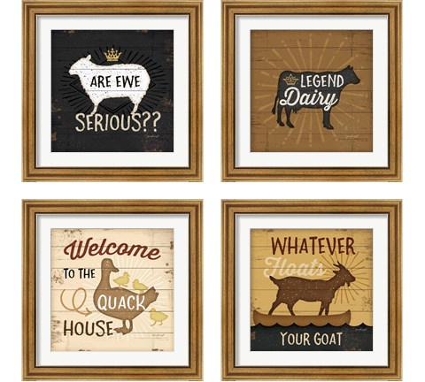 Are Ewe Serious 4 Piece Framed Art Print Set by Jennifer Pugh