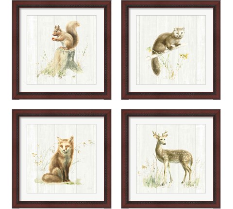 Meadows Edge on Wood 4 Piece Framed Art Print Set by Danhui Nai