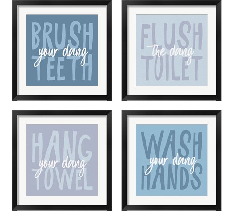 Bathroom Advice 4 Piece Framed Art Print Set by Wild Apple Portfolio