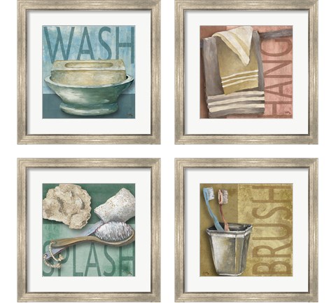 Bath Rules 4 Piece Framed Art Print Set by Elizabeth Medley