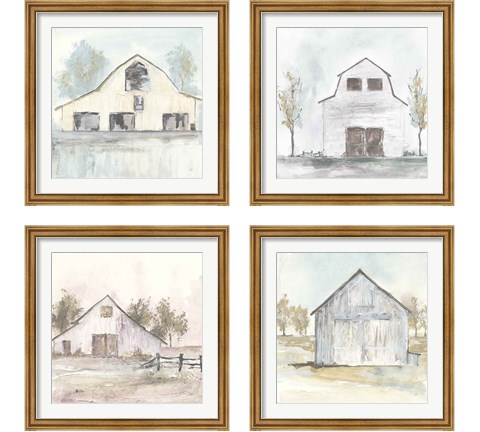 White Barn 4 Piece Framed Art Print Set by Chris Paschke