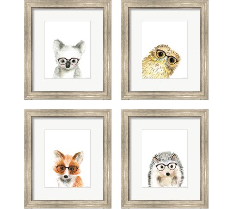 Animal in Glasses 4 Piece Framed Art Print Set by Mercedes Lopez Charro