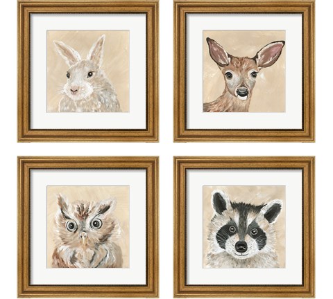 Fuzzy Friends 4 Piece Framed Art Print Set by Cindy Jacobs