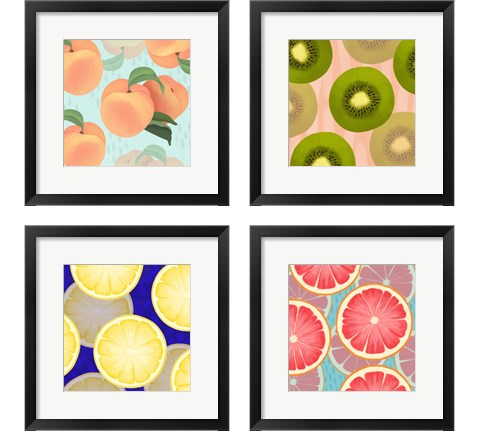 Colorful Fruit 4 Piece Framed Art Print Set by Kyra Brown