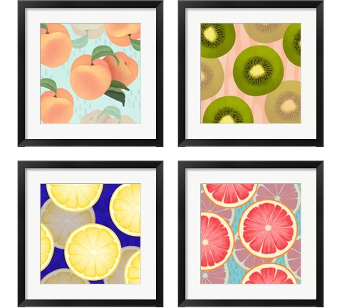Colorful Fruit 4 Piece Framed Art Print Set by Kyra Brown
