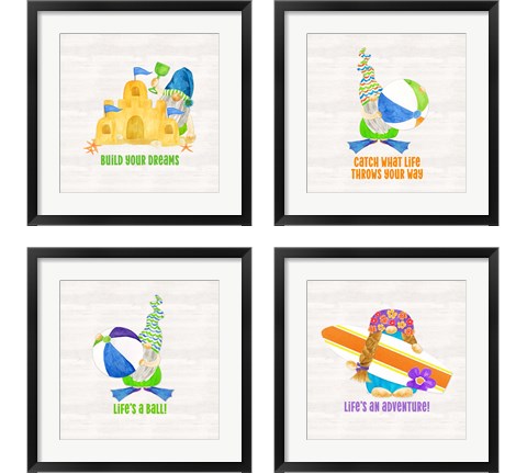 Gnomes of Summer 4 Piece Framed Art Print Set by Tara Reed