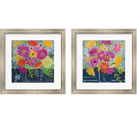 Folk Floral 2 Piece Framed Art Print Set by Farida Zaman