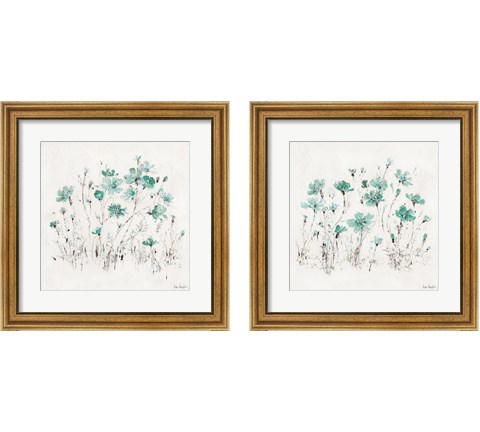 Wildflowers Turquoise 2 Piece Framed Art Print Set by Lisa Audit