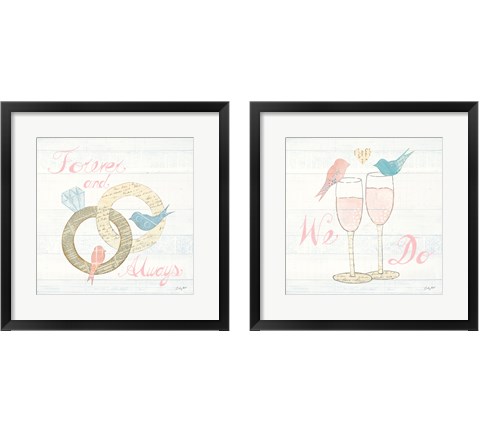 Lovebirds  2 Piece Framed Art Print Set by Courtney Prahl