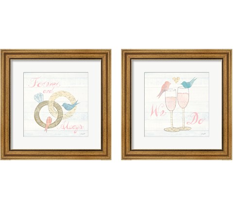 Lovebirds  2 Piece Framed Art Print Set by Courtney Prahl