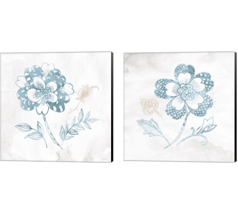 Eastern Boho Teal 2 Piece Canvas Print Set by Wild Apple Portfolio