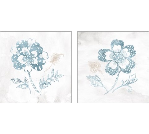 Eastern Boho Teal 2 Piece Art Print Set by Wild Apple Portfolio