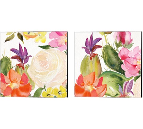 Desert Rose 2 Piece Canvas Print Set by Kristy Rice