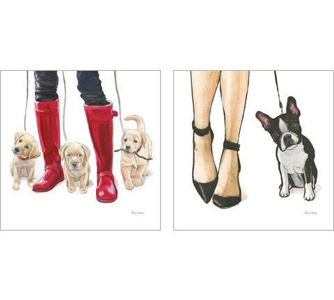 Furry Fashion Friends 2 Piece Art Print Set by Emily Adams