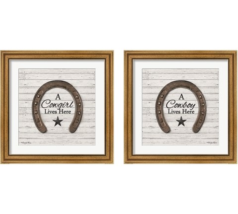 Cowboy & Cowgirl 2 Piece Framed Art Print Set by Robin-Lee Vieira