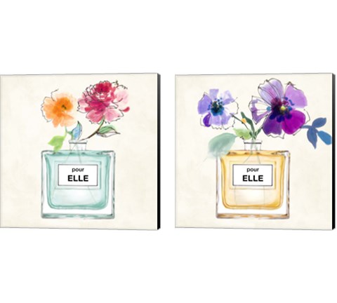 Pour Elle 2 Piece Canvas Print Set by Michelle Clair