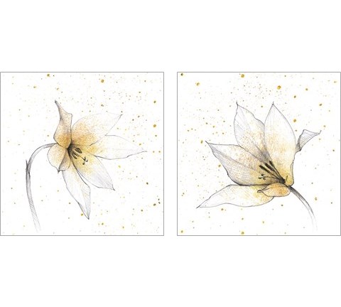 Gilded Graphite Floral 2 Piece Art Print Set by Avery Tillmon