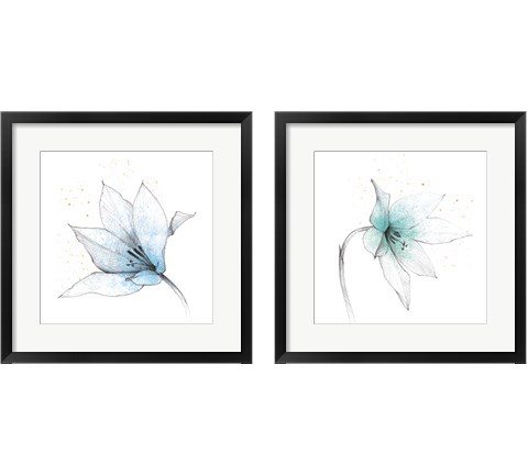 Blue Graphite Flower 2 Piece Framed Art Print Set by Avery Tillmon