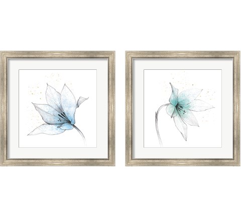 Blue Graphite Flower 2 Piece Framed Art Print Set by Avery Tillmon