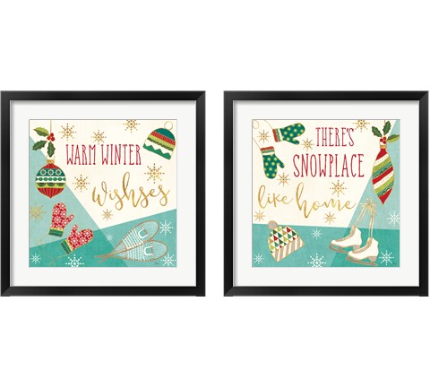 Winter Wishes 2 Piece Framed Art Print Set by Veronique Charron