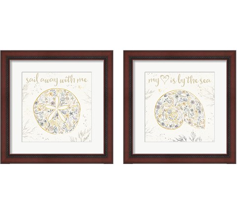 Seaside Blossoms Neutral 2 Piece Framed Art Print Set by Jess Aiken