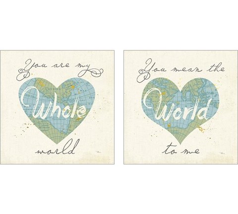 Love Map 2 Piece Art Print Set by Pela Studio